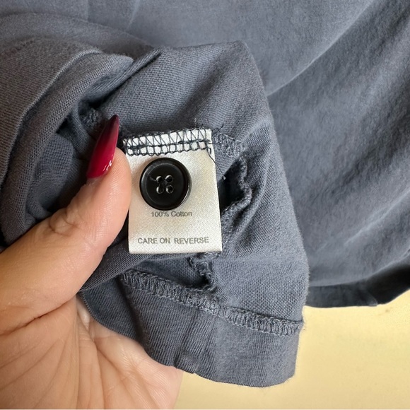 Billy Reid Henley Cotton Long Sleeve Tee Shirt Blue Men's Size Large - Picture 11 of 12